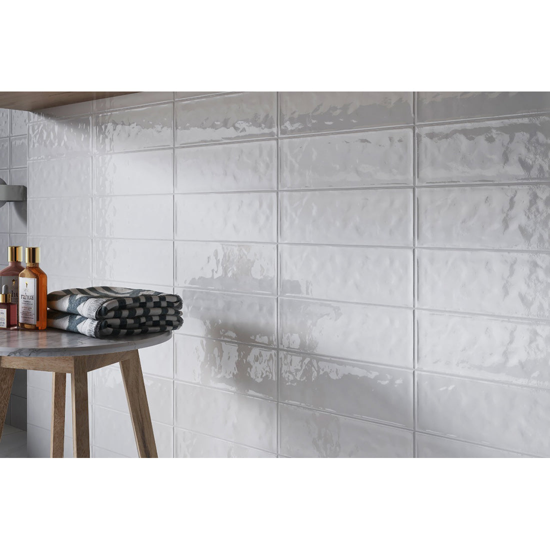 Subway 10x30 White Gloss Bumpy Non Rectified Ceramic Tile – Tuskan Tiles